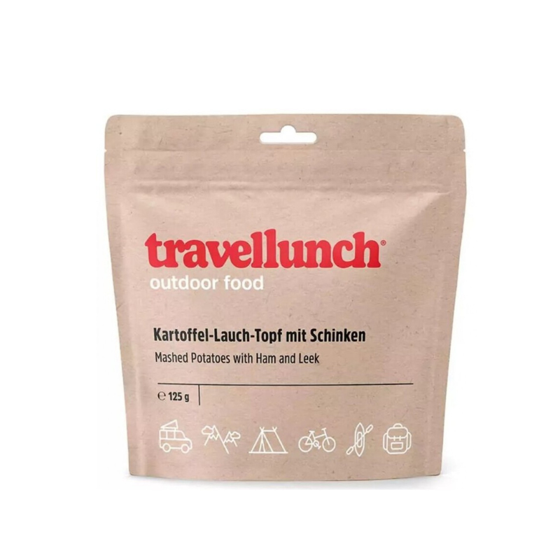 Nr.01 Travellunch bulvių košė su kumpiu ir porais 125 g. Nr.01 Travellunch bulvių košė su kumpiu ir porais 125 g.