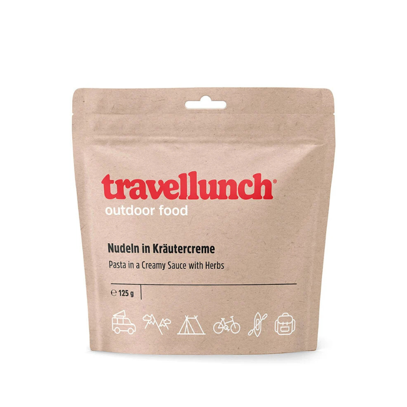 Nr.56 Maistas kelionėms Travellunch makaronai grietinėlės ir žalumynų padaže 125 g. Nr.56 Maistas kelionėms Travellunch makaronai grietinėlės ir žalumynų padaže 125 g.