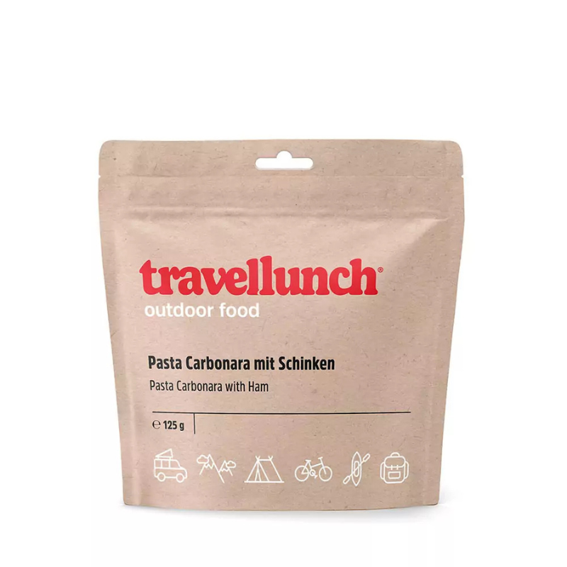 Nr.09 Maistas kelionėms Travellunch makaronai Carbonara su kumpiu 125 g. Nr.09 Maistas kelionėms Travellunch makaronai Carbonara su kumpiu 125 g.
